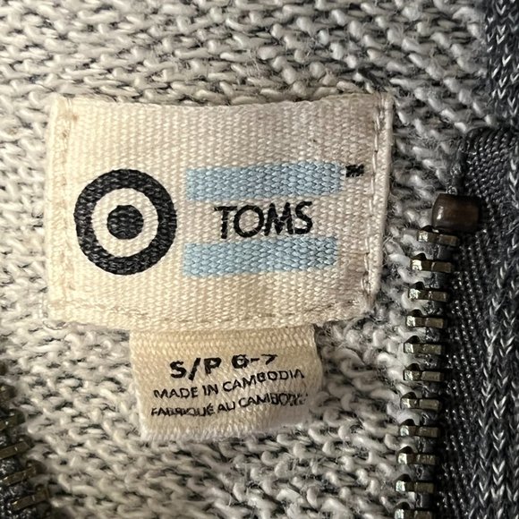 ๐ฅ TOMS ZIP-UP HOODIE GREY ๐ฅ - Picture 7 of 7